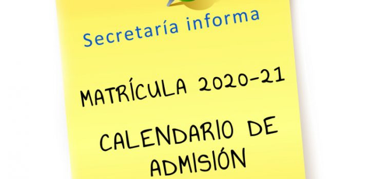 Calendario de admisión de alumnos