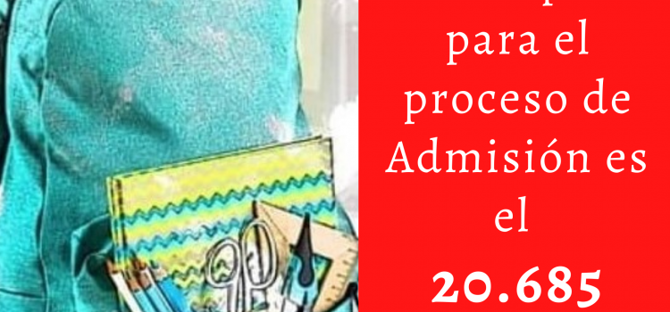 Número de desempate proceso de admisión de nuevos alumnos.
